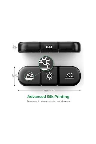 Qingmipy "7 Günlük Büyük Kapasiteli Hap Organizatörü - Sabah, Öğle, Akşam İçin 3 Bölmeli Taşınabilir İlaç Kutusu" Çok Renkli