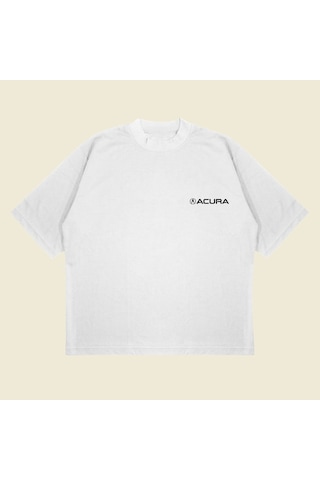 Tarzsokak Honda Acura Nsx Baskılı Oversize Unisex Pamuklu Nefes Alan Kalın Kumaşlı Beyaz