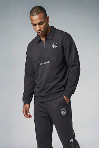 Defacto Nba Golden State Warriors Boxy Fit Polo Yaka Skuba Dalgıç Kumaş Sweatshirt F6974ax26spar191 Antrasit-ar191