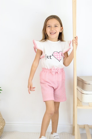 Miababy Jet Love Baskılı İkili Takım Pembe