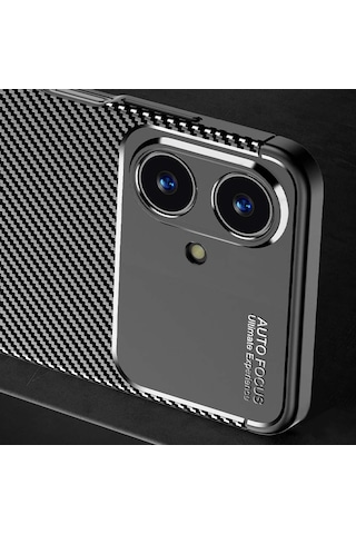Realme Note 60 Kılıf Focus Carbon Desen Silikon Arka Kapak Lacivert