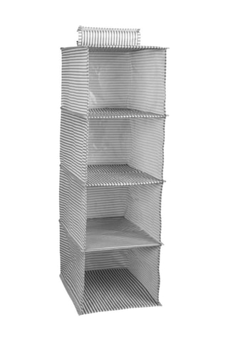 Flosoft 4 Gözlü Gardrop Düzenleyici, Katlanabilir Portatif Asılabilir Gardrop Dolap İçi Düzenleyici