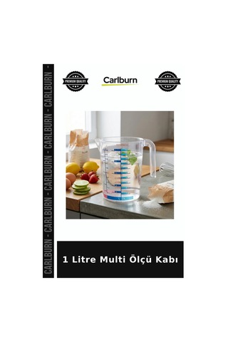 Özel Üretim Mutfak Pratik Şeffaf Fonksiyonel 1 Litre Multi Ölçü Kabı Diğer