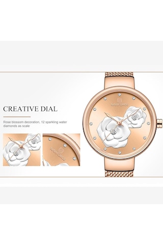 Mavi Naviforce Kadınlar Lüks Gül Altın Kol Saati Bayanlar Moda Sainless Çelik Analog Kuvars Saatler