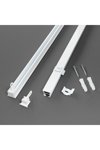 Tek Kanallı Beyaz Alüminyum Ray (Tekli Korniş) + Metal Portray (517385412)