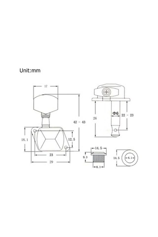 Trendooze Yüksek Performanslı 6 Saplı Yarı Kapalı Elektro Gitar Akort Anahtarı - Siyah, Unik Tasarım