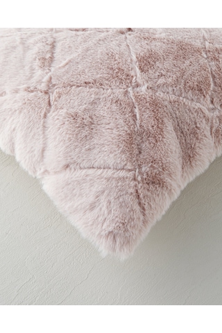 English Home Soft Touch Rabbit Pelüş Kırlent Kılıfı 45x45 Cm Pudra Pudra