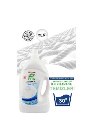 Ega Kimya Power Jel Beyaz Sıvı Yıkama Deterjanı 3900 ML + Aktif Kapsül Teknolojili Yumuşatıcı Lilyum 4100 ML