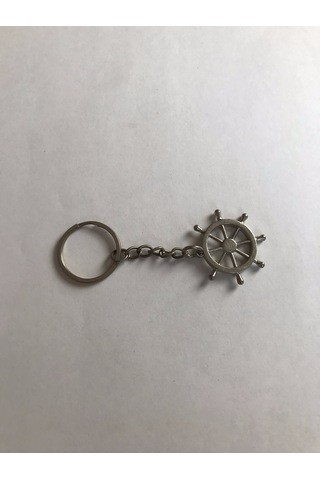 Bd Tekstil Gemici Model Gemi Dümeni Tasarım Gümüş Renkli Anahtarlık