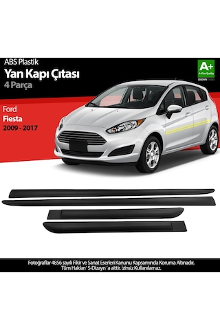 S-dizayn Ford Fiesta Abs Plastik Yan Kapı Koruma Çıtası 2009-2017 A+ Kalite
