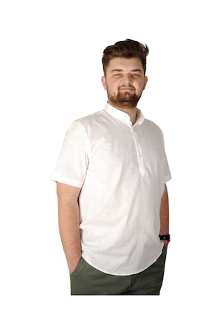 Mode XL Buyuk Beden Erkek Kısa Kol Hakim Yaka 20387 Beyaz Mode XL Buyuk Beden Erkek Kısa Kol Hakim Yaka 20387 Beyaz