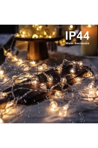 Tenfowee 5m 50 Led Kabarcık Toplu Işık Zinciri, 3xaa Pil Sağlanmaz , Sürekli Aydınlatma & Parıltı Modları, Ip44 Su Geçirmez, Çok Renkli Çok Renkli