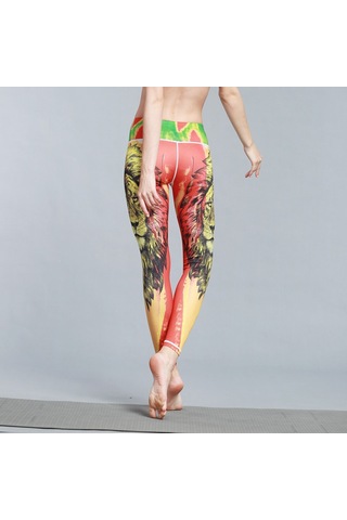 Paıyıge Yoga Pantolon Kadın Baskılı Aslan Hk49 Koyu Yeşil