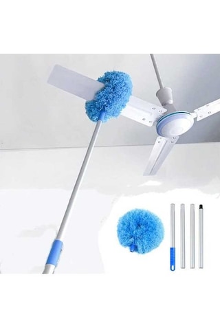 Fortunelane Alüminyum Gövde Süpürge, Başlı Mikrofiber Uzatılabilir - Tavan, Fan, Pencereler İçin Ev Temizlik Aleti