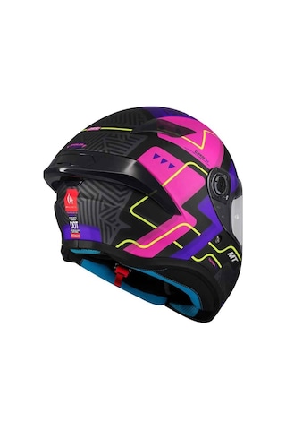Mt Helmets Targo S Brik C8 Kapalı Kask Siyah - Pembe