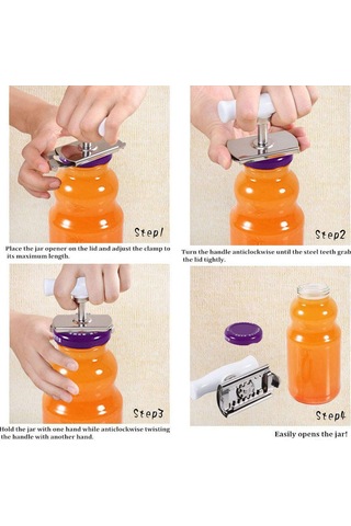 Tenfowee Paslanmaz Çelik Kavanoz Açıcı - Ergonomik S-şekilli Kollü, Ayarlanabilir Boyutlu, Kolay Kullanıma Uygun Beyaz/yeşil Beyaz