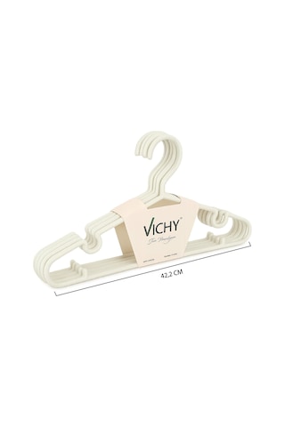 Vichy 5 Li Kaymaz Çok Amaçlı Askı 42,2 Cm Krem Renk Elbise & Pantolon Askısı Vch-7018 Açık Bej