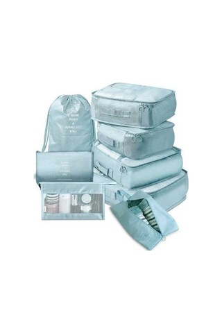 Novahub 8 Parçalı Seyahat Saklama Çantası Seti Göl Mavisi Göl Mavisi