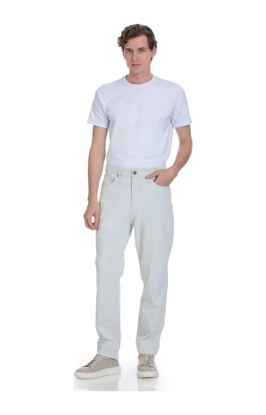 Hatemoğlu Taş Regular Fit 5 Cep 100% Pamuk Kot Pantolon Taş