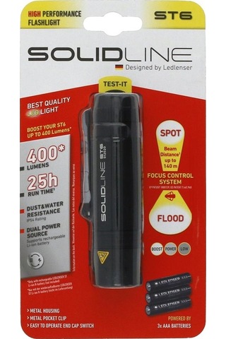 Solidline St6 El Feneri 320 Lümen Siyah