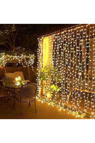 3x3m Premium Perde Led - 8 Fonksiyonlu, Su Geçirmez İç Dış Mekan Teras Dekor Işıkları Diğer