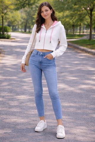 Alexandergardi Alexandergardı Kapüşonlu Crop Hırka Beyaz