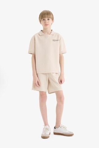 DeFacto Erkek Çocuk 2'li Takım Polo Yaka Baskılı Kısa Kollu Tişört Beli Lastikli Şort E2822A825SMBG74