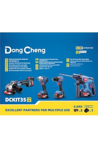 Dong Cheng DCKIT35EM Akülü Kırıcı + Vidalama + Somun Sökme + Taşlama 4 Lü Set