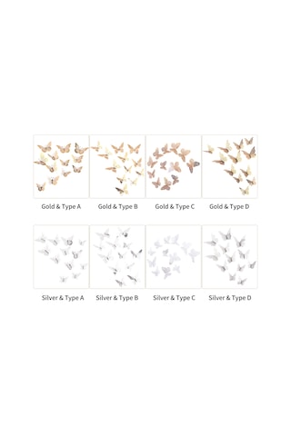 Tenfowee Altın 3d Kelebek Duvar Sticker - Ev Dekorasyonu, Salon, Odalar İçin Dıy立体 Dekor, Parlak Kağıt Malzeme, 12 Adet + Tutkal Noktaları Altın