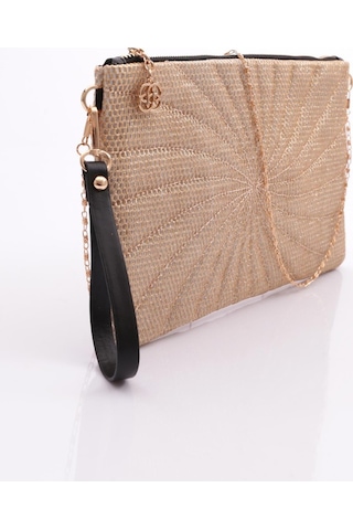 Dgn 4102 Kadin Delik Desenli Fermuarli Çanta 4102-2337-R146130 Altın