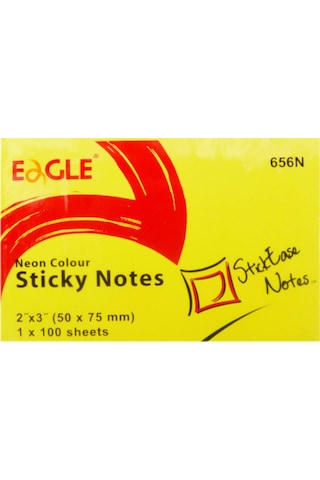 Eagle 50 X 75 MM Neon R. Yapışkanlı Not Kağıdı 100 Yaprak Sarı 656N