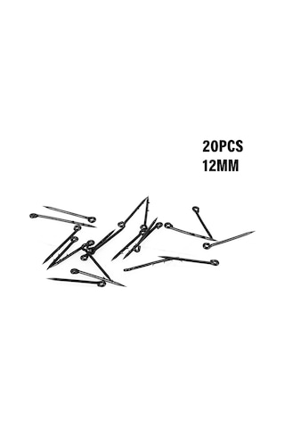 Konesam Yüksek Karbon Çelikten Yapılmış 12mm Tırtıklı Balık İğnesi Seti, Yem Tutma Kolay, 20 Adet, Sahte Yem İçin Uygun