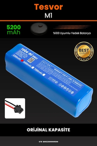 Tesvor M1 Uyumlu Lityum İyon Robot Süpürge Bataryası - Kapasite 5200mah