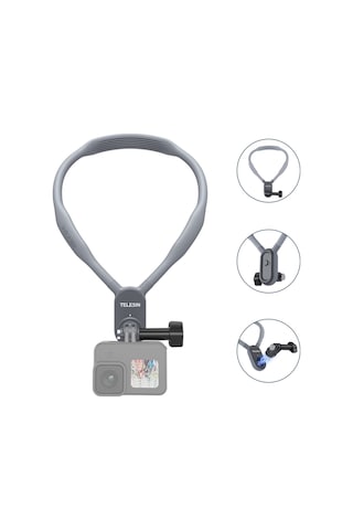 Telesın Te-hnb-001 Aksiyon Kamerası Boyun Montajlı Manyetik Montaj Gopro Hero 9/10/11/8/7 Insta360 Go 2