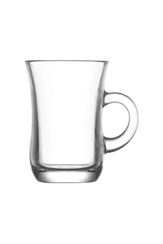 Lav Yudum Cam Kulplu Çay Bardağı 6 Kişilik 95 ml Kulplu