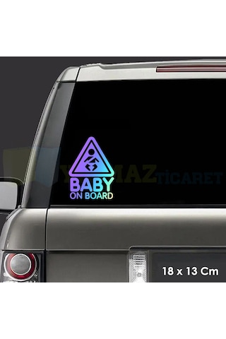 Dikkat Arabada Bebek Var Hologram Oto Sticker Çıkartma Etiket