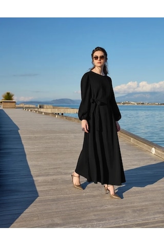 Misswhence Nervür Detaylı Elbise 39833 Siyah