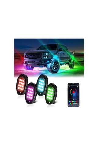 Led Kaya Işıkları 4 Adet Çok Renkli Led Işıklar Parlaklık K22432-4-3