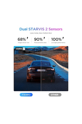 Viofo A329s 2 Kameralı Ön+arka 4k 60fps+2k Wi-fi 6 Hdr Starvıs 2 Sensör Gps'li Ssd Destekli Araç Kamerası