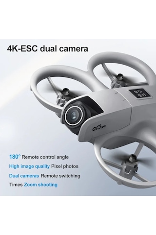 2025 Yeni Led Mini Rc Led Işıkları Ile Donatılmış Drone Hd Çift Kamera 360-degree 6k-grey-dc