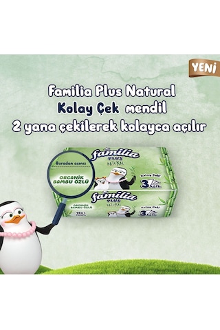 Familia 450 Adet 3 Paket Plus Natural Çek Al Mendil 150li 3 Paket X 150 Yaprak