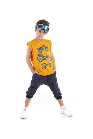 Denokids Mshb&g Motocross Erkek Çocuk T-shirt Baggy Kapri Takım Çok Renkli