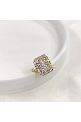 Xupıng 18 Mm Büyük Baget Yüzük Gold - 14 Beyaz