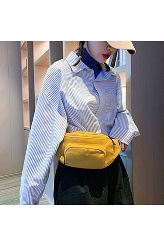 Bel Çantası Tuval Kadın Bel Çantaları Unisex Göğüs Çantası Moda Kemer Çantası Rahat Seyahat Kadın Omuz Çantaları Moda Fanny Paketi Kadın Göbek Çantası 1 A1183 Siyah