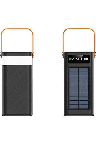 80.000 Mah Solar Güneş Enerjili Powerbank Hızlı Şarj Taşınabilir Aydınlatma Çoklu Çıkış -1575 BEYAZ