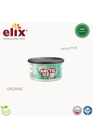 Elix Organik Metal Kutuda Doğal Liflere Emdirilmiş Özel Aromalı Koku - Arktik Buz