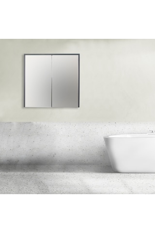 Aras Aynalı Üst Dolap Antrasit/Atlantik Çam 80X75X15 Cm Antrasit - Atlantik Çam
