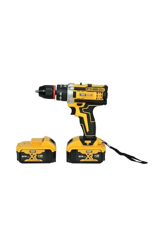 Mager 21 V Çelik Mandren Darbeli Terazi Göstergeli Çift Akülü Çantalı Vidalama Matkap 26 Parça  Set