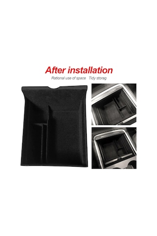 Springsun Tesla 21 Model3/y Araç Merkezi Konsol Organizer Kutusu, Floklu Abs Malzeme, Depolama Ve Düzenleme Fonksiyonu