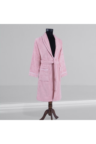 % 100 Pamuklu Laodikeia Şalyaka Bornoz Kadın Erkek Unisex Pembe
